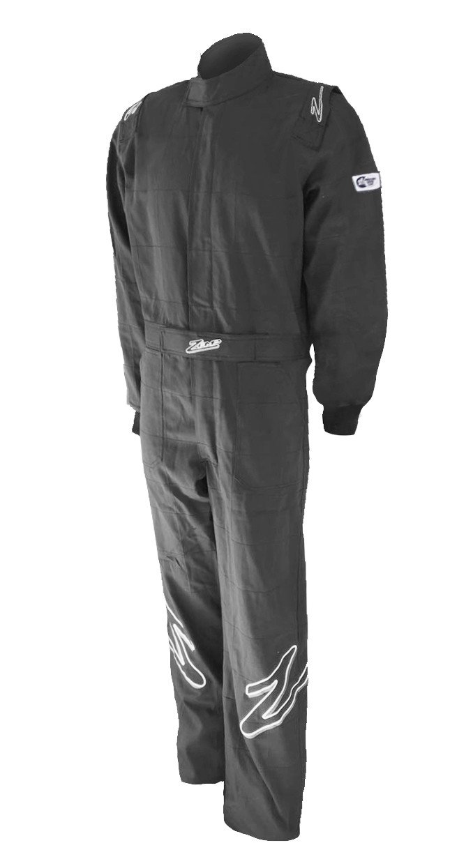 Zamp Men's Racing Suit Single Layer | SFI 3.2A/1 Approved FR Cotton Black Medium