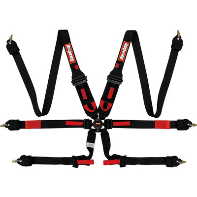 RACEQUIP HNR FIA 6 PT, PULL DOWN, CAM LOCK HARNESS